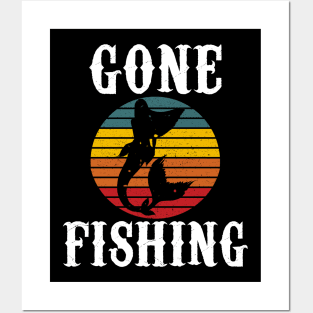 Gone Fishing Mermaid Sunset Posters and Art